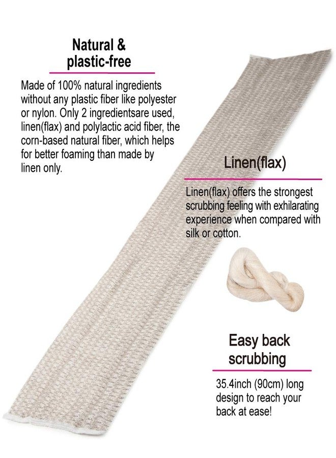 Terra Distribution Exfoliating Washcloth [Made in Japan] Shower Back Scrubber, Plant-Based Body Exfoliating Towel (Linen) - Image 2